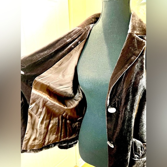 Spencer Jeremy velour maroon blazer, covered buttons, tailored pockets, lined 💜 - Picture 10 of 11